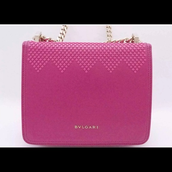 Auth BVLGARI Serpenti Chain Shoulder Bag Pink/Gold - Picture 3 of 12